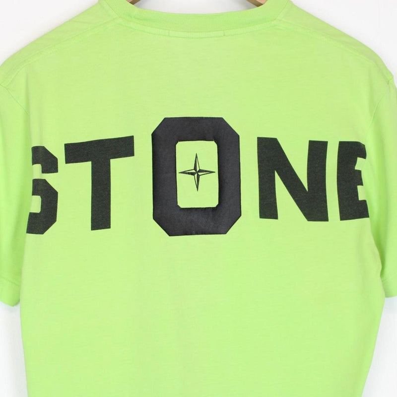 Stone Island Green and Black Short Sleeve Logo Print T-Shirt