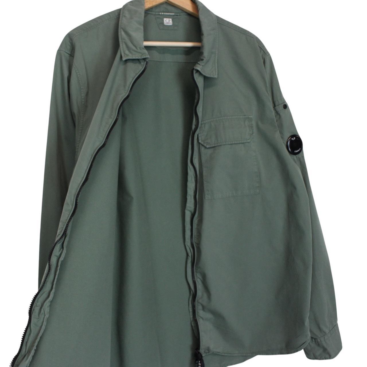 CP Company Green Full Zip Cotton Lens Overshirt Jacket