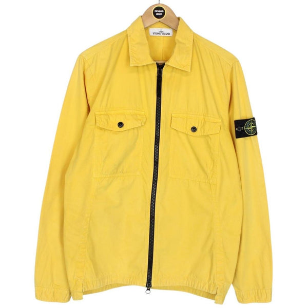 Stone Island SS 2024 Yellow Full Zip Cotton Overshirt Jacket