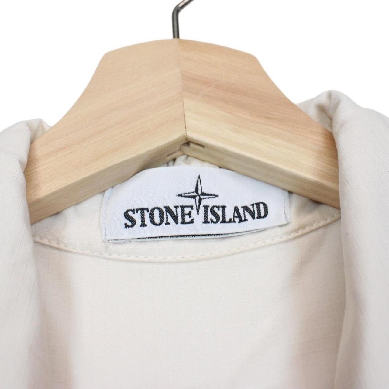 Stone Island SS 2019 Cream Full Zip Ripstop Cotton Overshirt Jacket