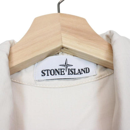 Stone Island SS 2019 Cream Full Zip Ripstop Cotton Overshirt Jacket