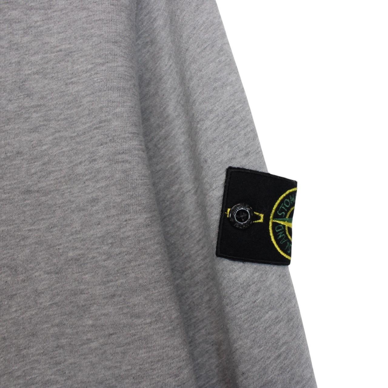 Stone Island SS 2022 Grey Cotton 1/4 Zip Sweatshirt Jumper