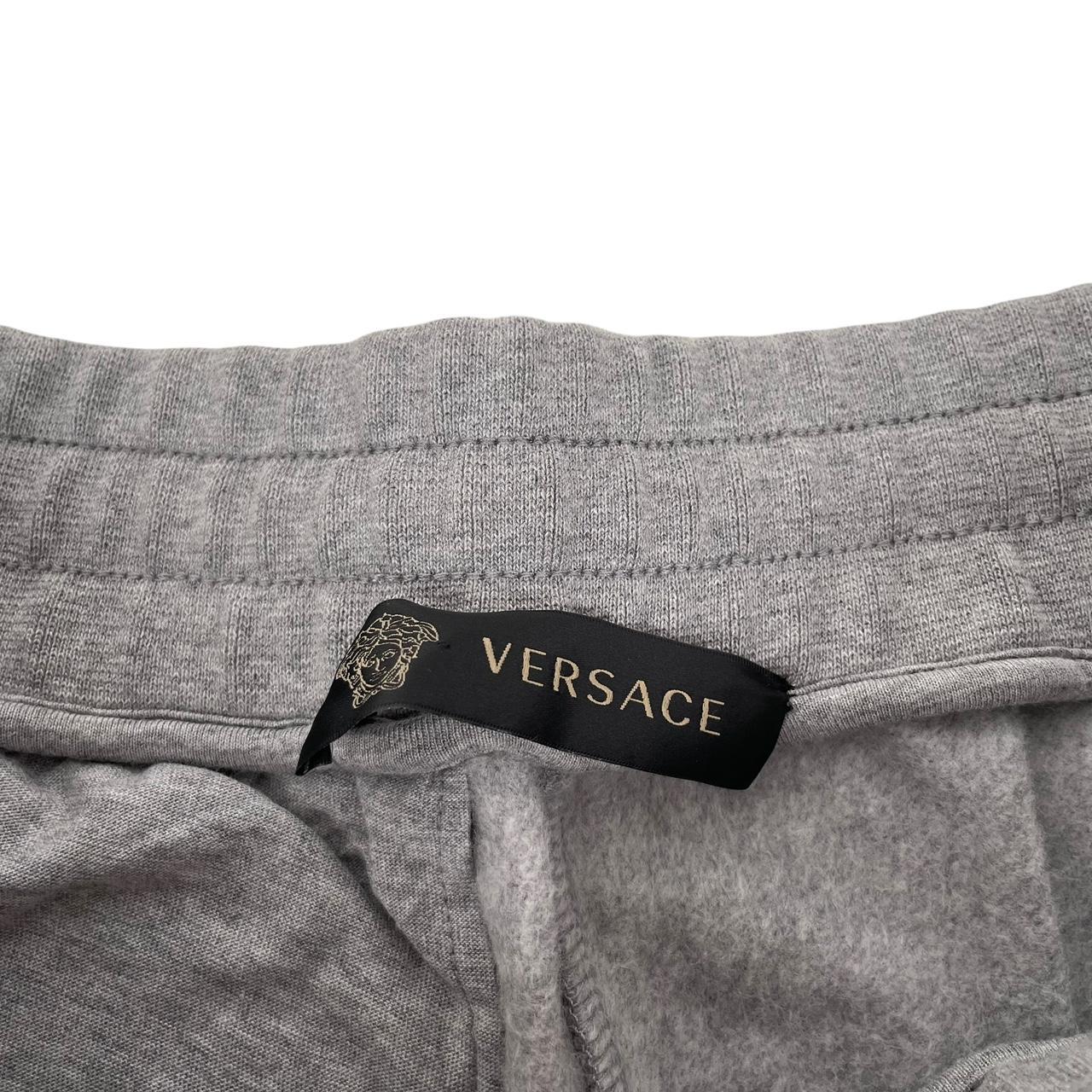 Versace Grey Logo Embroidered Cotton Tracksuit Bottoms / Joggers