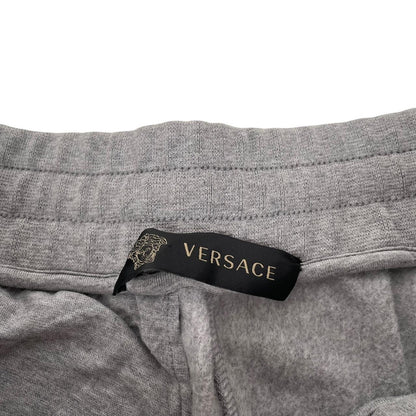 Versace Grey Logo Embroidered Cotton Tracksuit Bottoms / Joggers