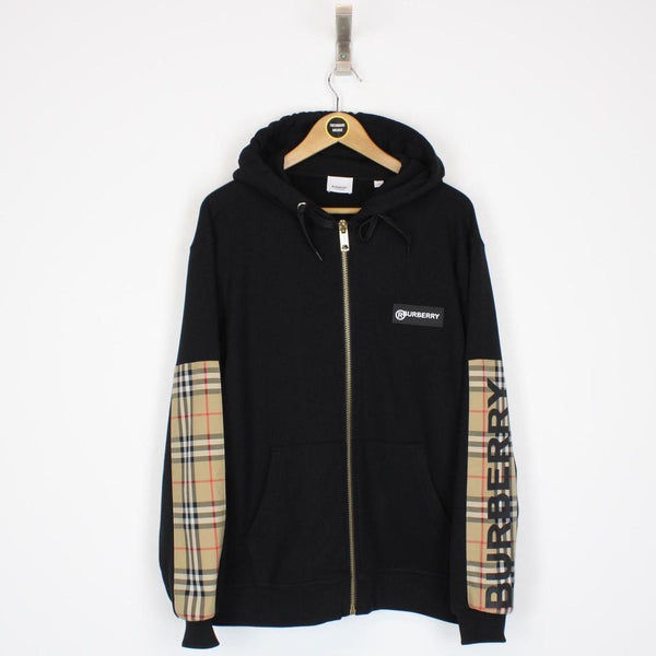 Burberry Black and Tan Nova Check Full Zip Aubree Hoodie Jumper