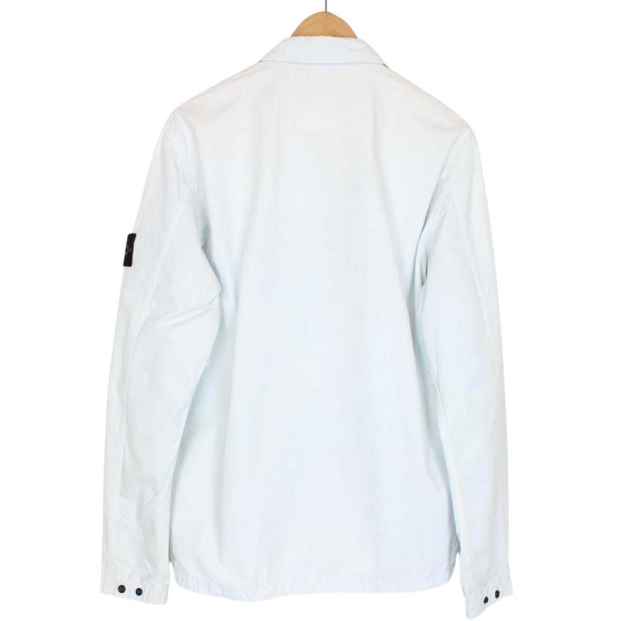 Stone Island SS 2021 Pale Blue Full Zip Cotton Overshirt Jacket