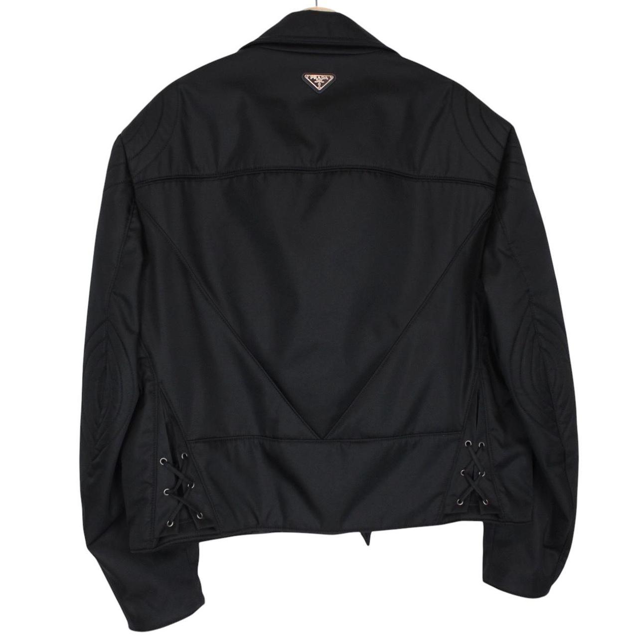 Prada Re-Nylon Veste De Moto Black Padded Biker Jacket
