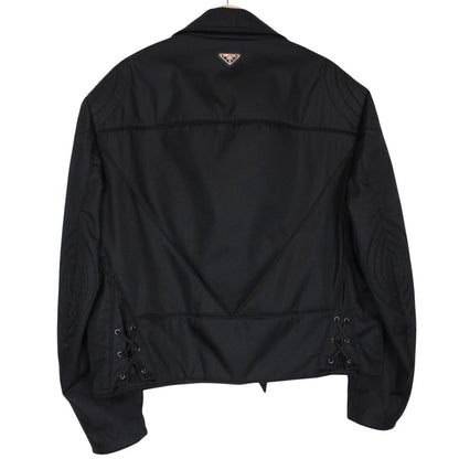 Prada Re-Nylon Veste De Moto Black Padded Biker Jacket