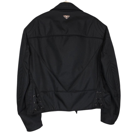 Prada Re-Nylon Veste De Moto Black Padded Biker Jacket