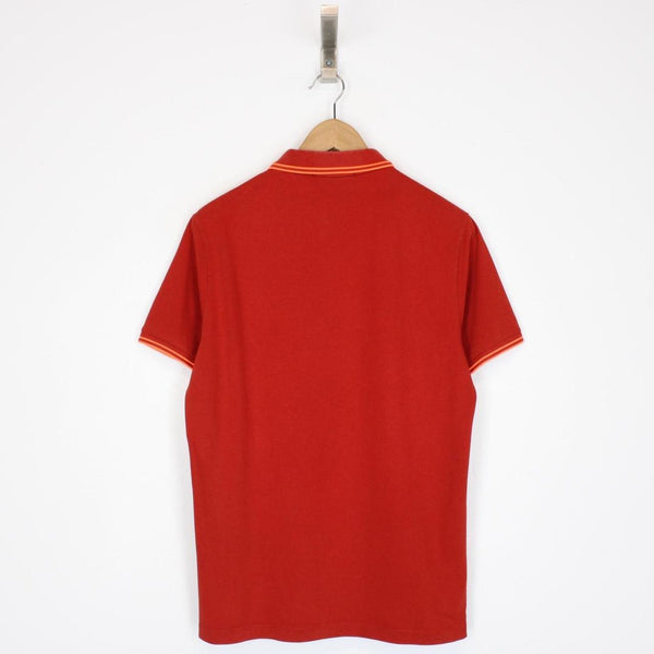 Stone Island Red and Orange Short Sleeve Compass Polo Shirt