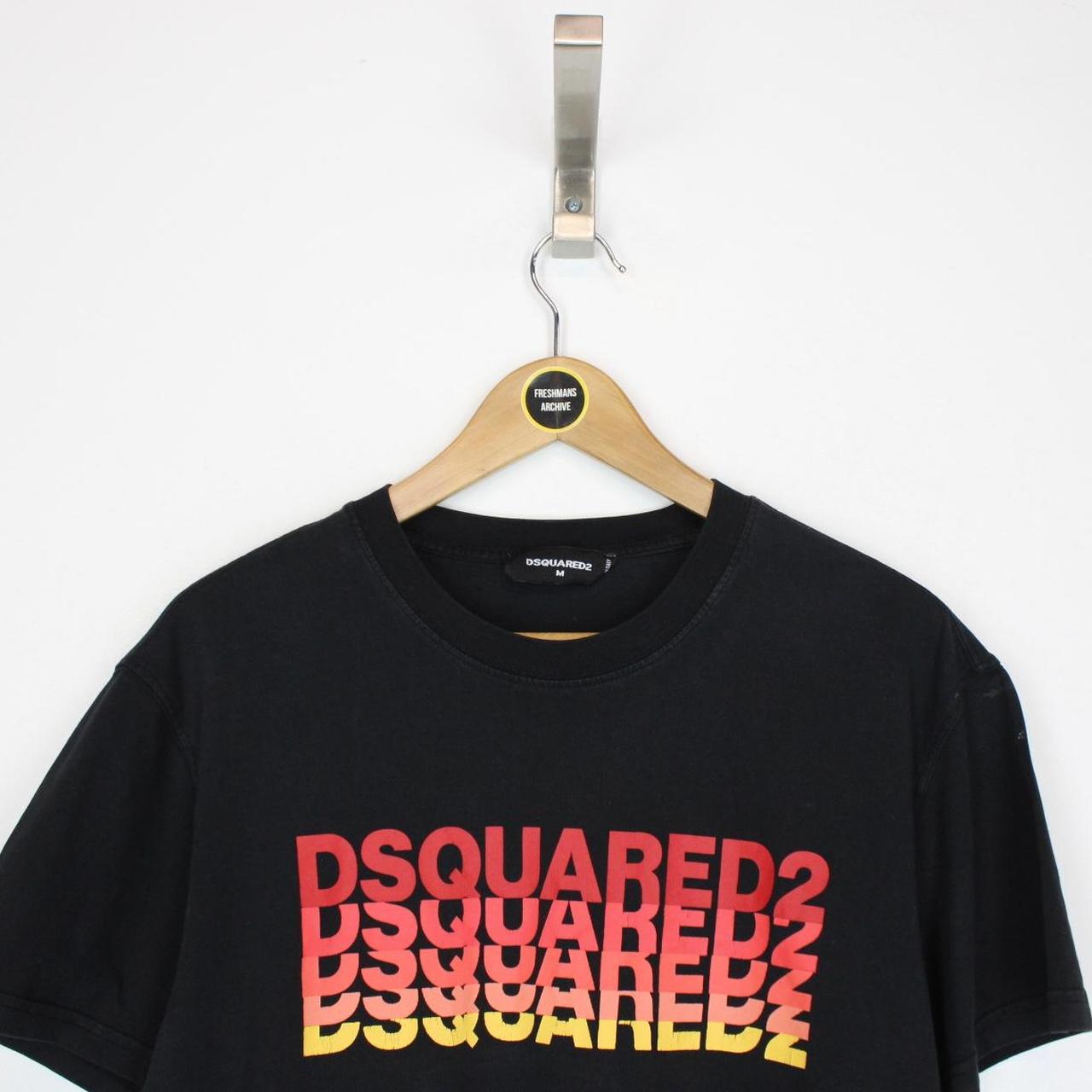 Dsquared2 Black and Multicoloured Gradient Print Short Sleeve T-Shirt