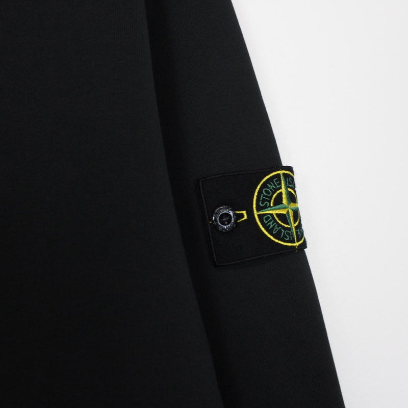 Stone Island AW 2024 Black Full Zip Organic Cotton Sweatshirt Jumper