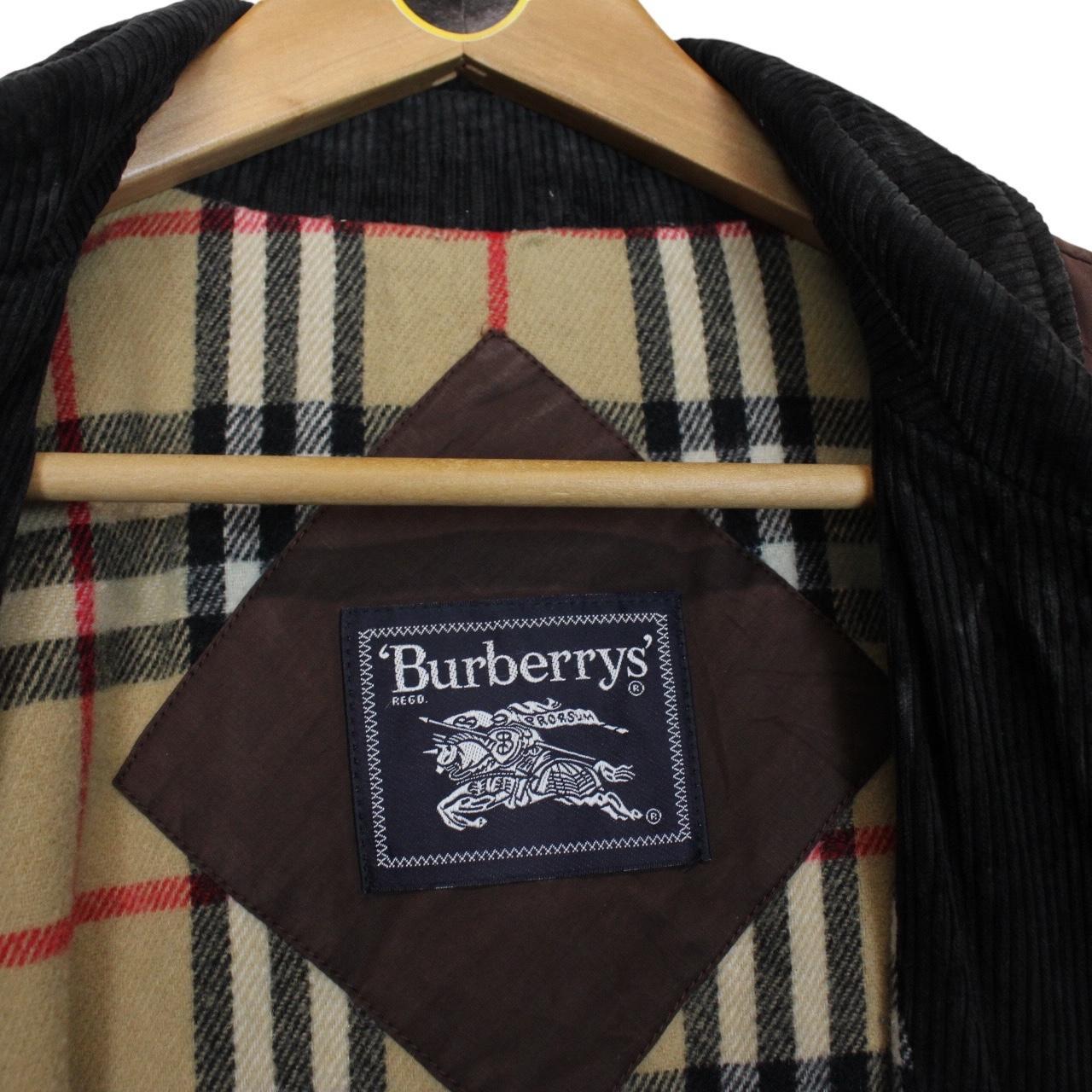 Vintage 90s Burberry Brown Wool Nova Check Lined Quilted Coat