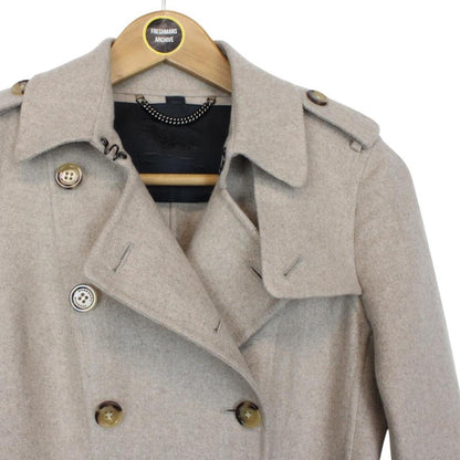 Burberry Prorsum Beige Double Breasted Belted Cashmere Trench Coat