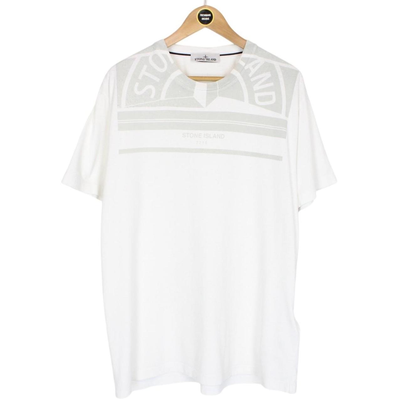 Stone Island AW 2022 White Short Sleeve Cotton Logo Print T-Shirt