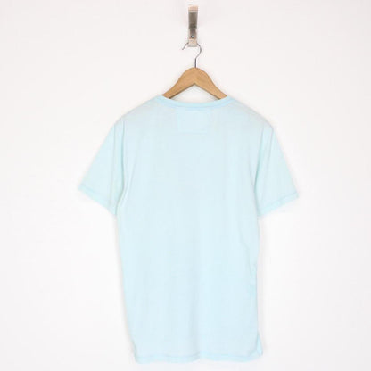 CP Company Light Blue Block Logo Short Sleeve T-Shirt