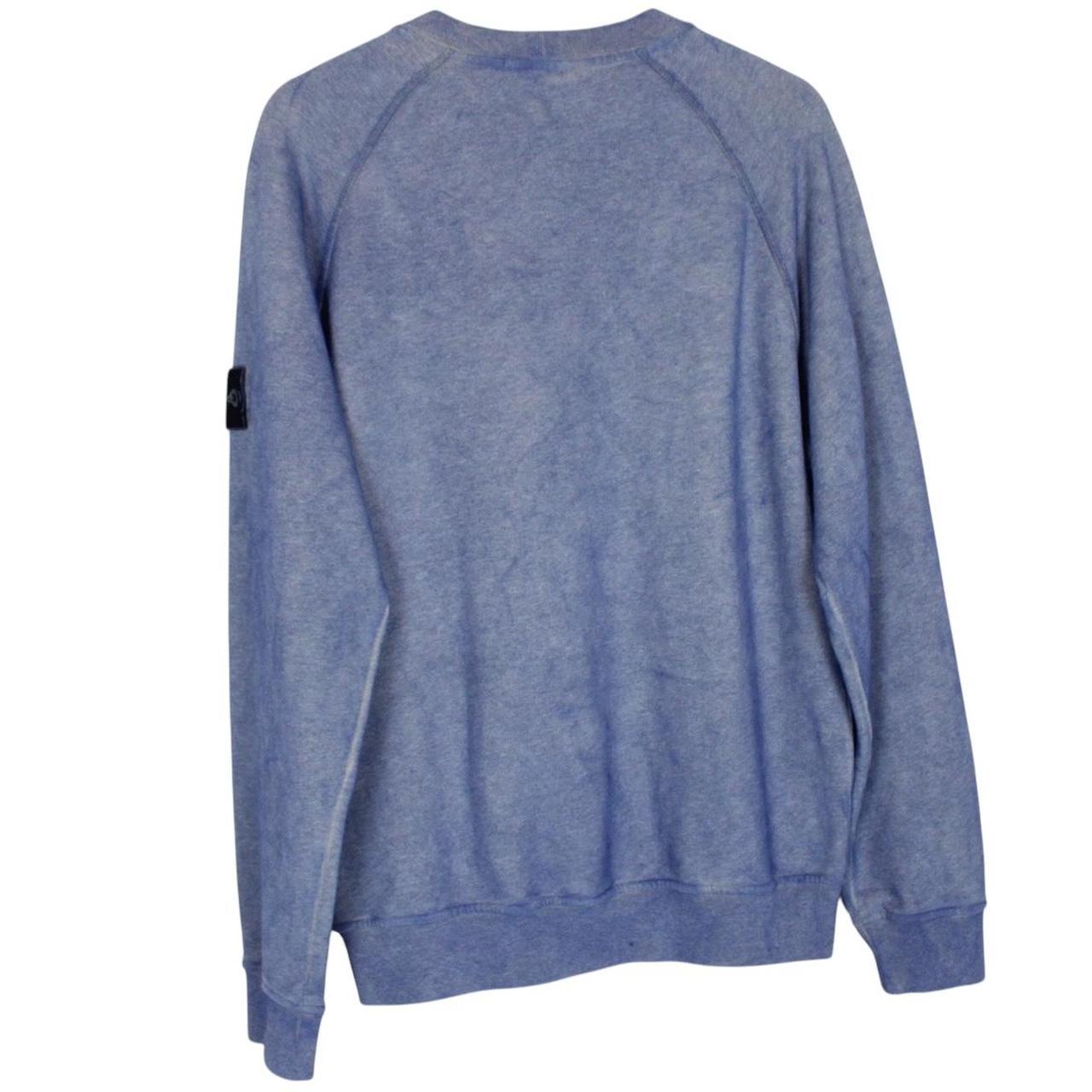 Stone Island AW 2020 Blue Dust Treatment Crew Neck Sweatshirt Jumper