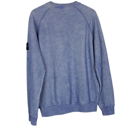 Stone Island AW 2020 Blue Dust Treatment Crew Neck Sweatshirt Jumper