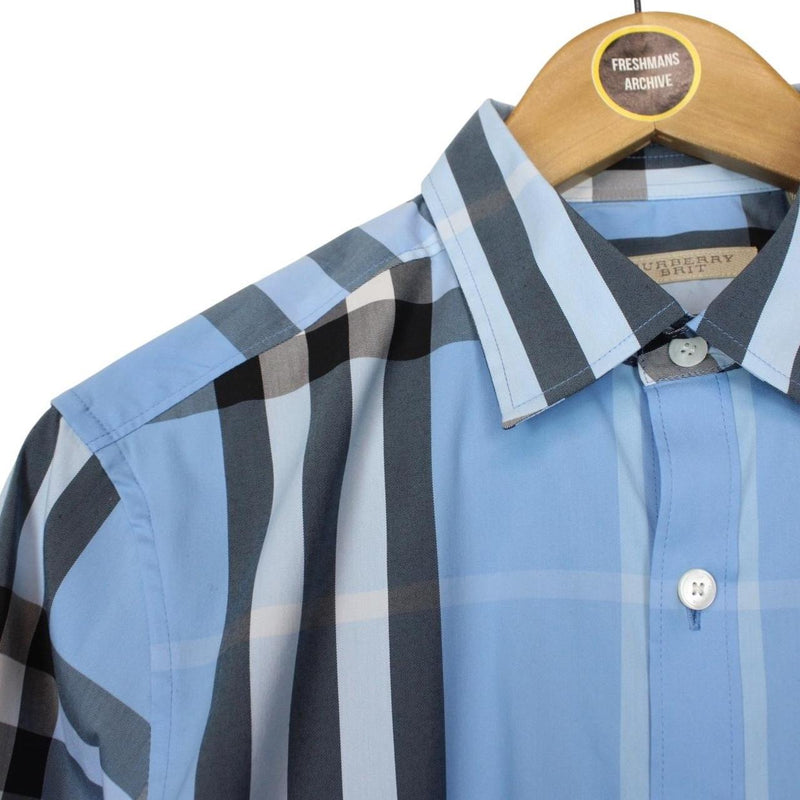 Burberry Brit Blue Nova Check Long Sleeve Cotton Shirt