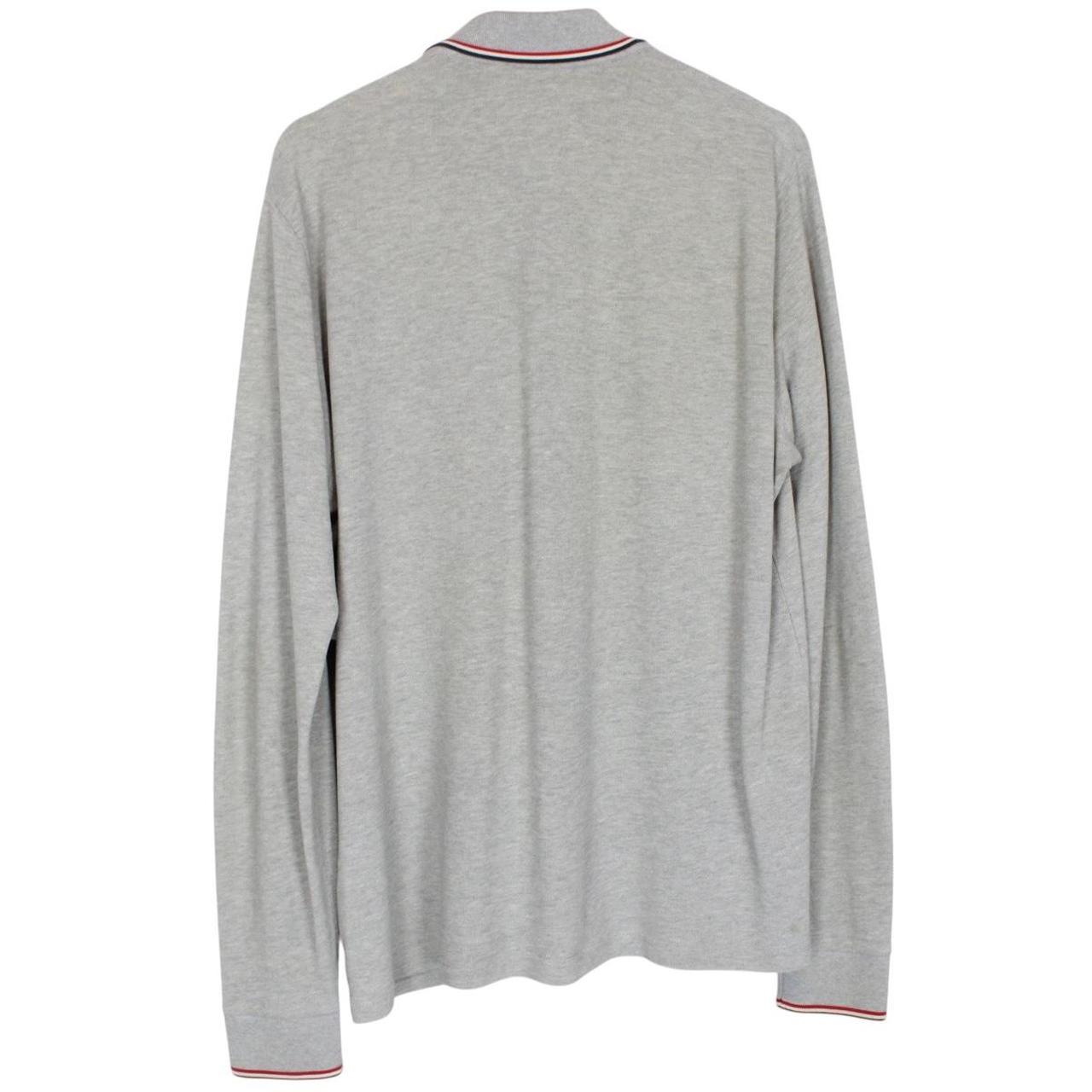 Moncler Maglia Manica Lunga Grey Long Sleeve Cotton Polo Shirt