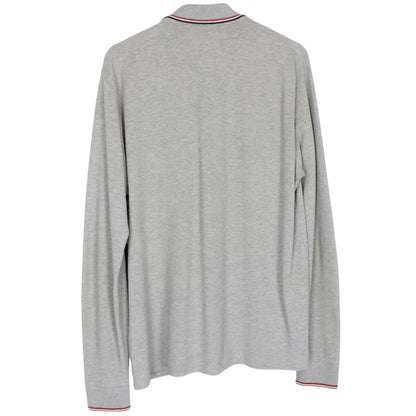 Moncler Maglia Manica Lunga Grey Long Sleeve Cotton Polo Shirt