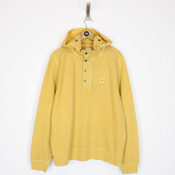 CP Company Yellow Chest Logo Hooded Sweatshirt Jumper