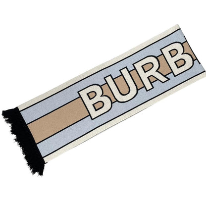 Burberry Multicoloured Football Logo Intarsia Cashmere Wool Scarf
