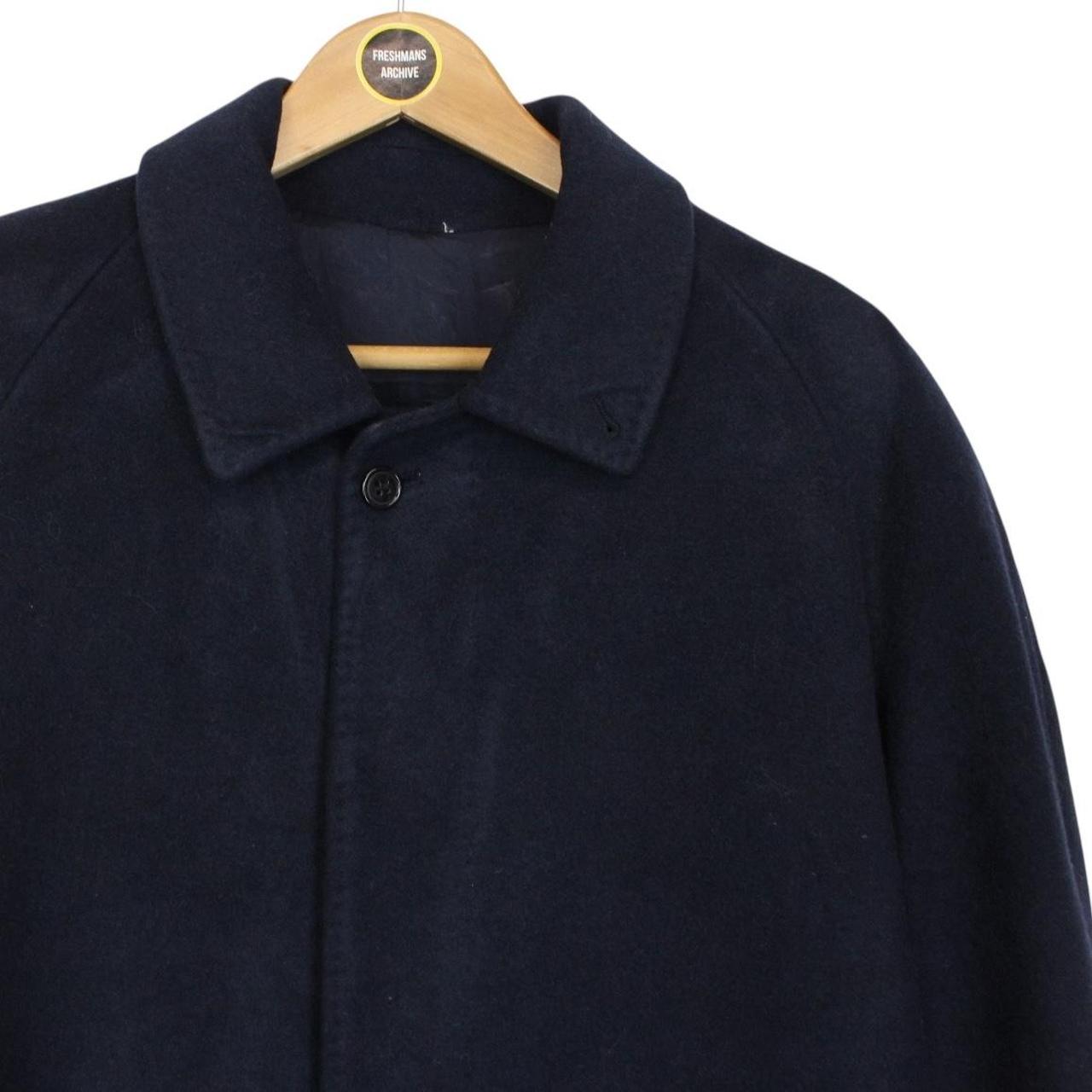 Vintage 90s Burberry Navy Blue Wool Blend Coat