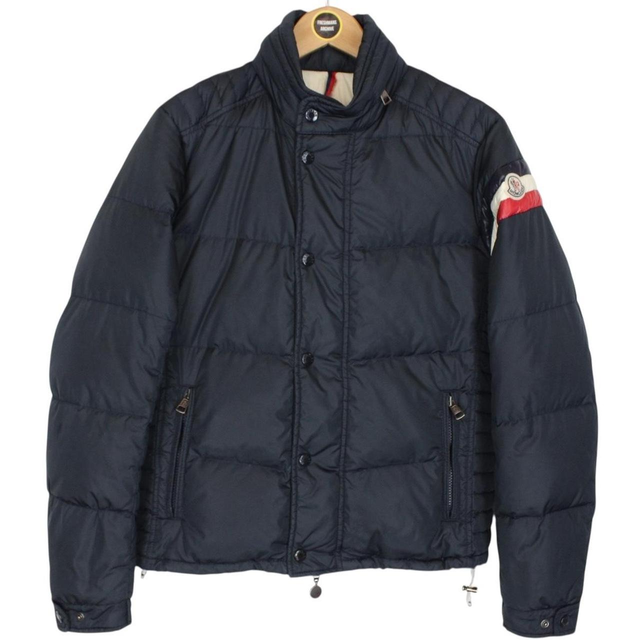 Moncler Chamonix Navy Blue Full Zip Down Jacket