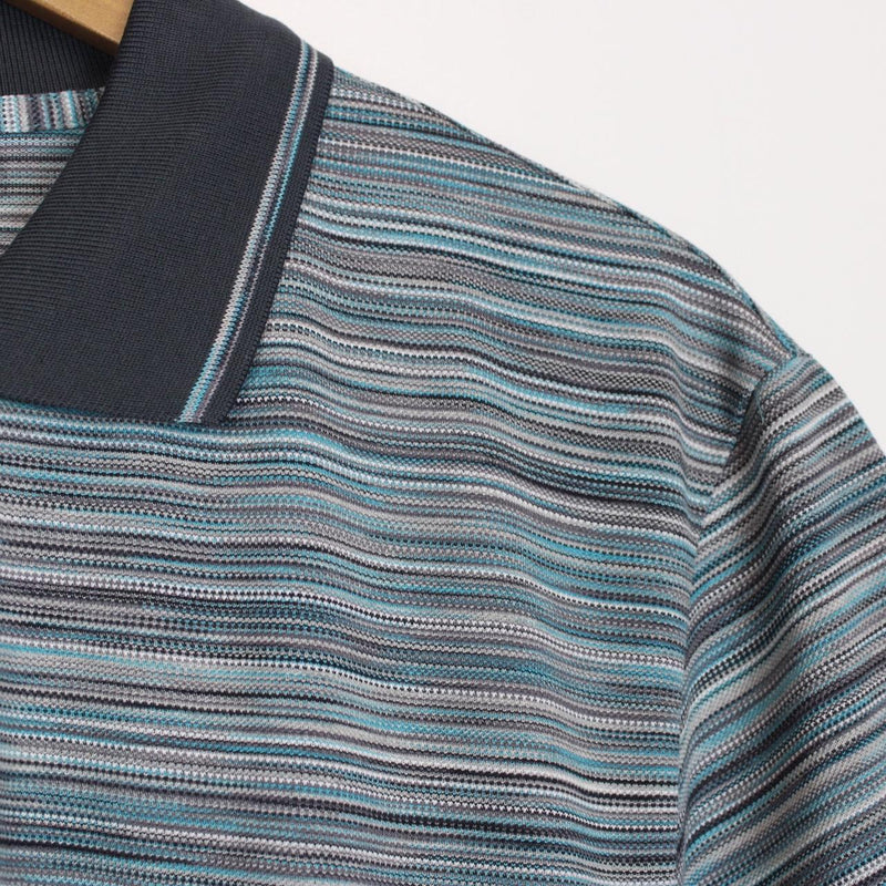 Missoni Multicoloured Striped Short Sleeve Cotton Polo Shirt