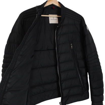 Moncler Amiot Black Full Zip Biker Down Jacket