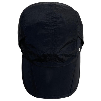 Stone Island black baseball cap adjustable strap nylon material with logo patch.