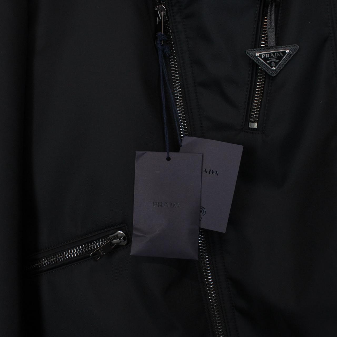Prada Re-Nylon Veste De Moto Black Padded Biker Jacket
