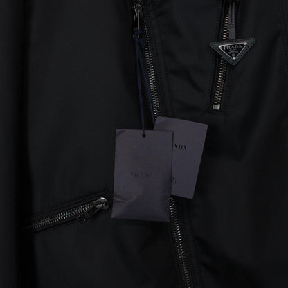 Prada Re-Nylon Veste De Moto Black Padded Biker Jacket
