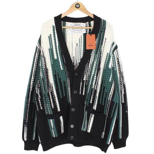 Missoni Multicoloured Button Up Virgin Wool Blend Knit Cardigan Jumper