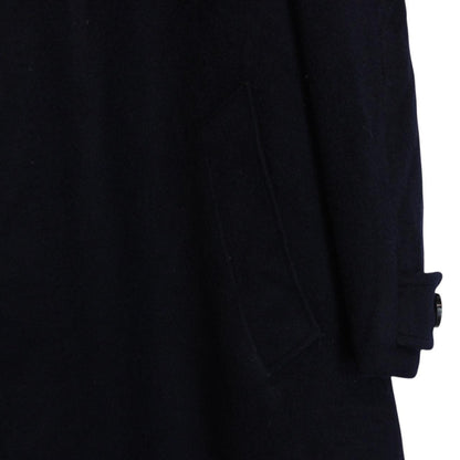 Vintage 90s Burberry Navy Blue Virgin Wool Overcoat