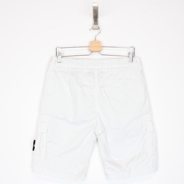 Stone Island SS 2022 White Bermuda Cotton Cargo Shorts