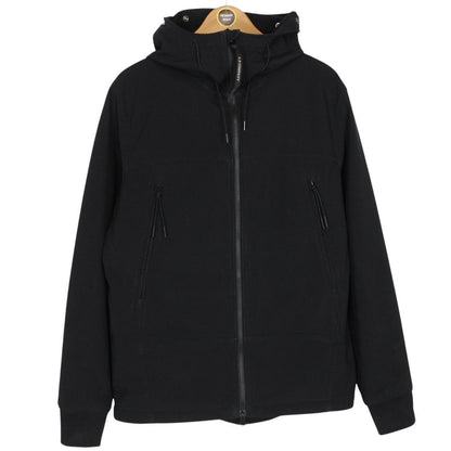 CP Company Black Full Zip Hooded Soft Shell Goggle Jacket