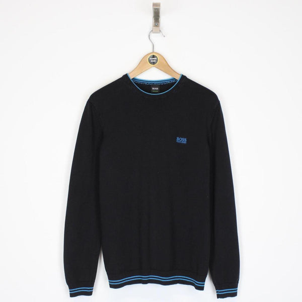 Hugo Boss Black and Blue Cotton Knit Jumper