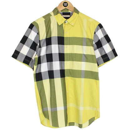 Burberry Brit Yellow Nova Check Short Sleeve Cotton Shirt