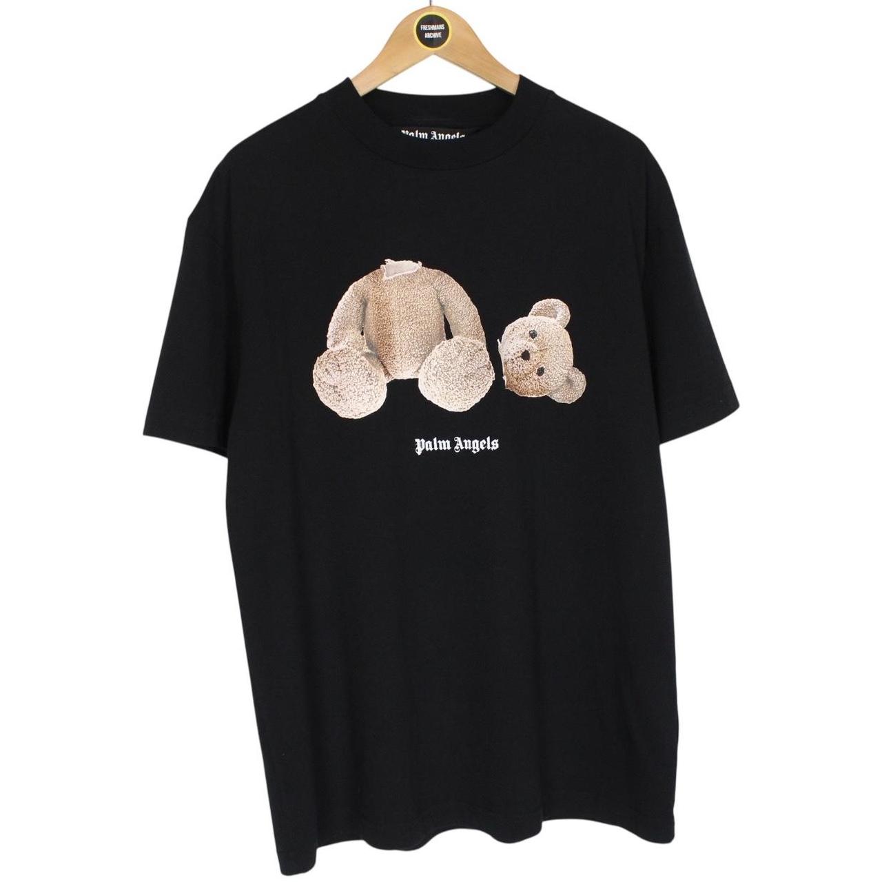 Palm Angels Kill Bear Print Black Short Sleeve Cotton T-Shirt