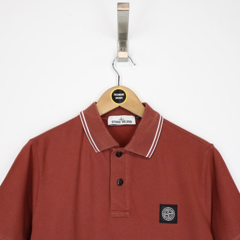Stone Island AW 2021 Brown Short Sleeve Compass Polo Shirt