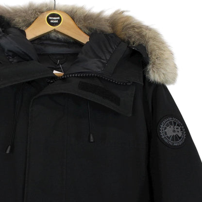 Canada Goose Black Langford Parka Black Label Down Coat with Fur Trim