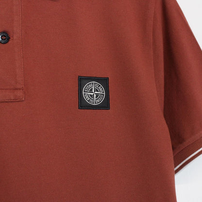Stone Island AW 2021 Brown Short Sleeve Compass Polo Shirt