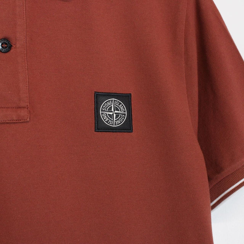 Stone Island AW 2021 Brown Short Sleeve Compass Polo Shirt