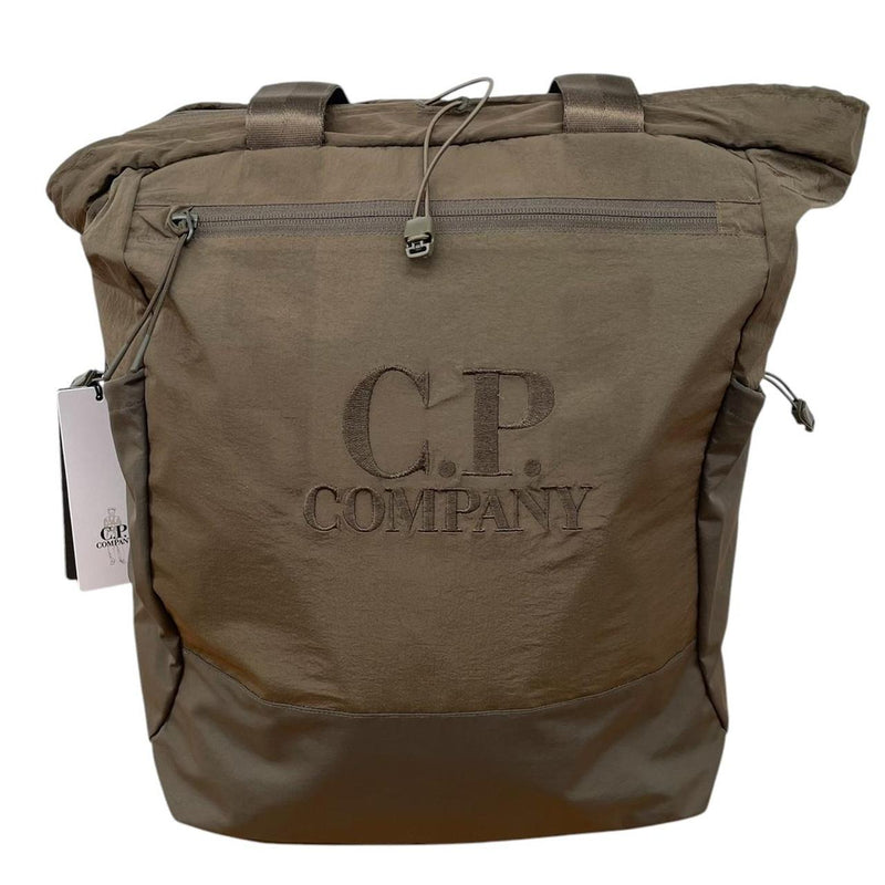 CP Company Ivy Green Logo Embroidered Chrome-R Nylon Tote Backpack