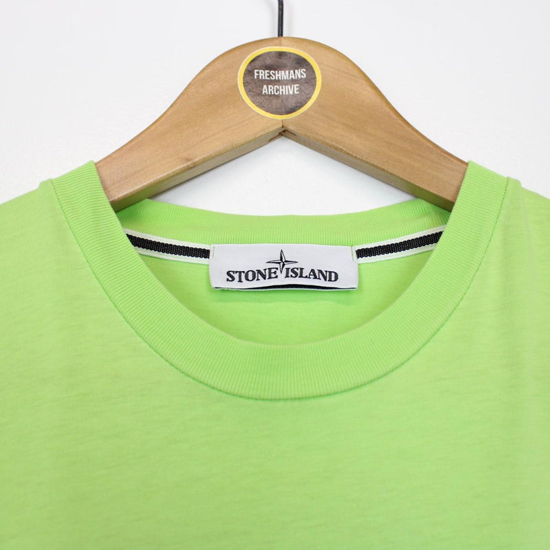 Stone Island Green and Black Short Sleeve Logo Print T-Shirt