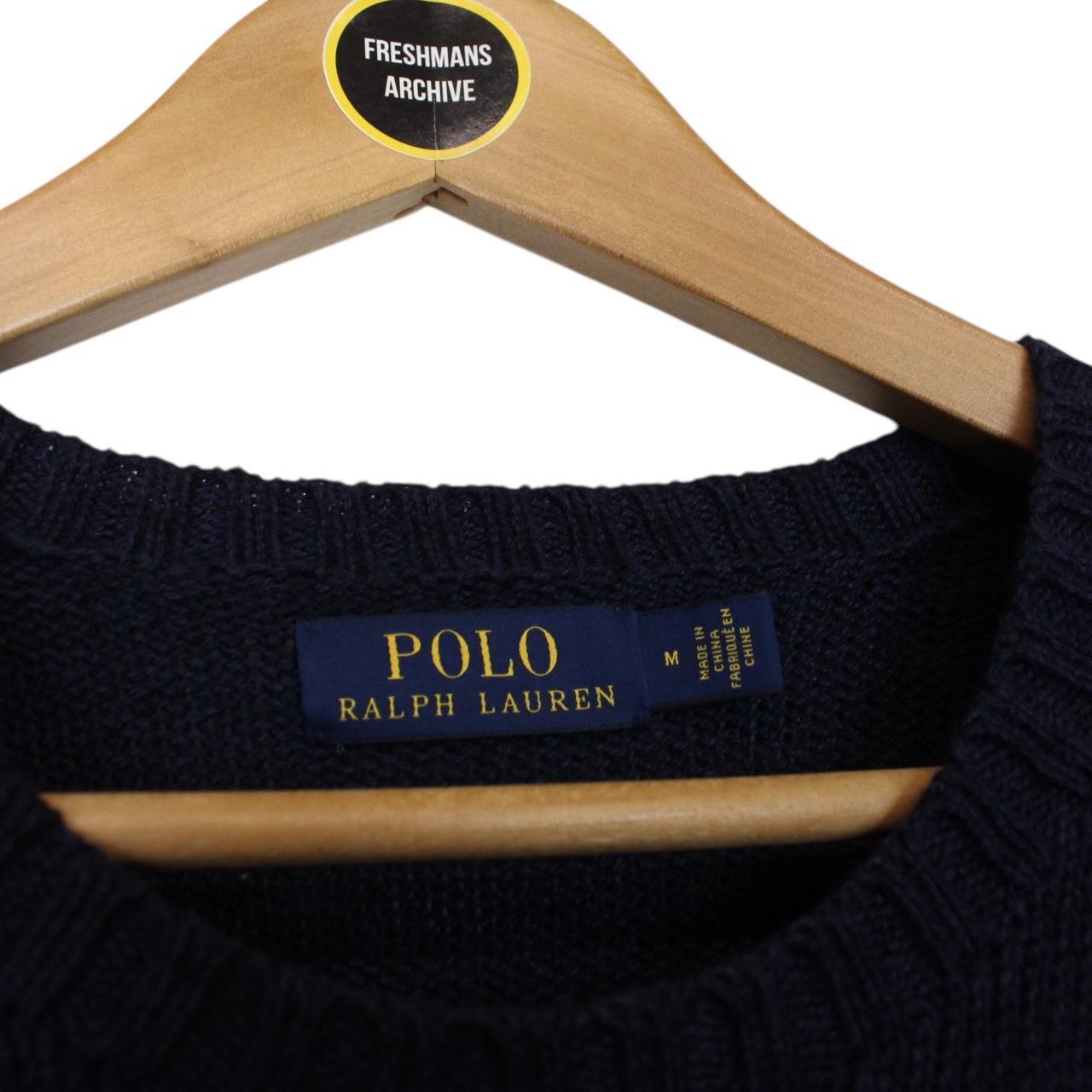 Polo Ralph Lauren University Bear Navy Blue Cotton Knit Jumper