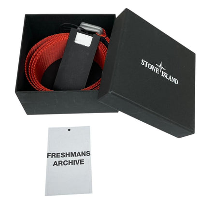 Stone Island Marina Navy Blue and Red Canvas Belt