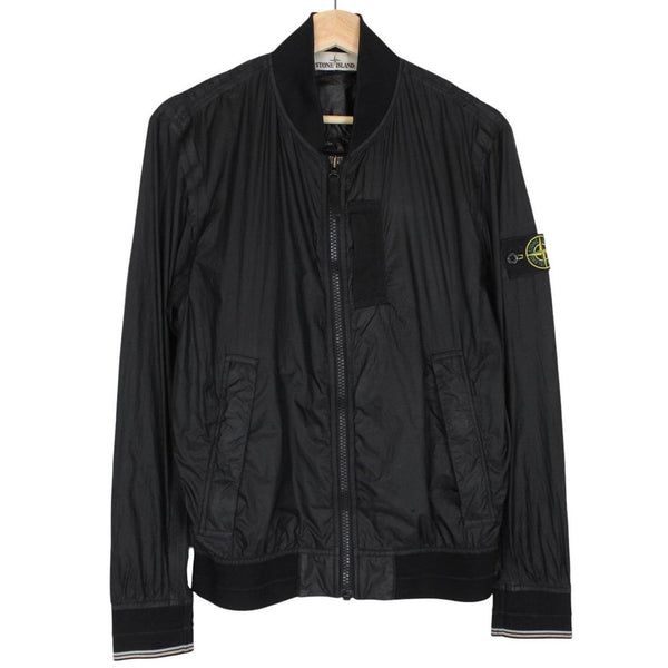 Stone Island SS 2015 Black Full Zip Nylon Bomber Jacket